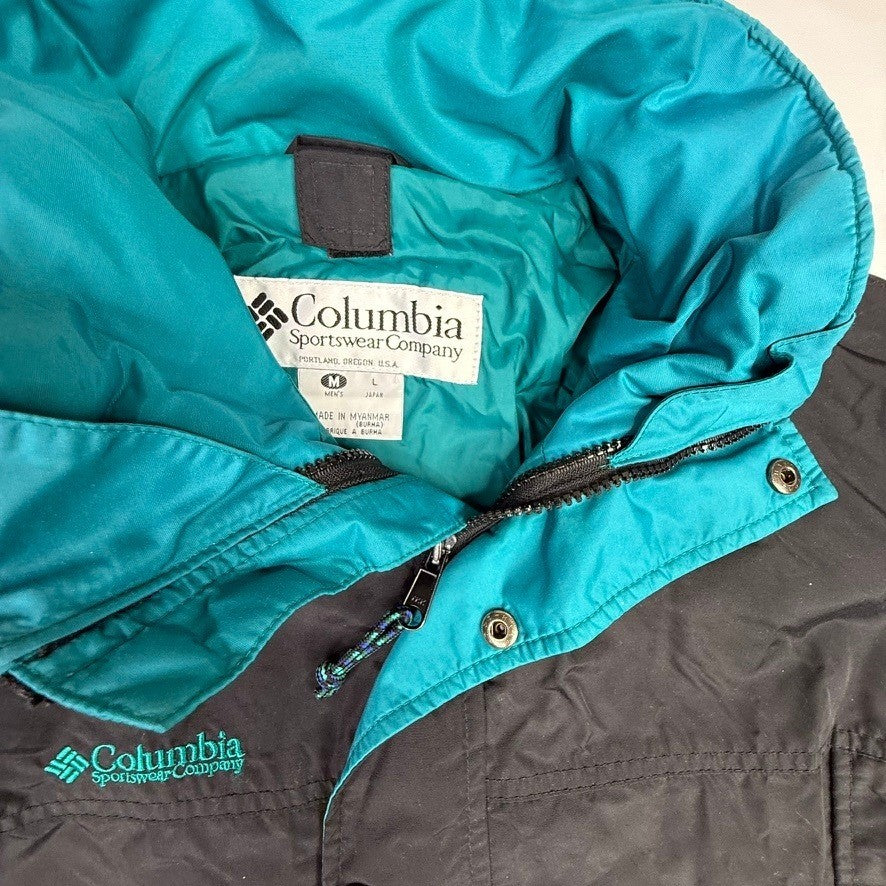 Columbia Sportswear Company Jacket Mens Size M Black Teal Blue Longs Peak