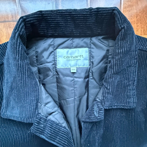 CARHARTT WIP CORDUROY MICHIGAN COAT WINTER Navy Corduroy Quilted Jacket XXL