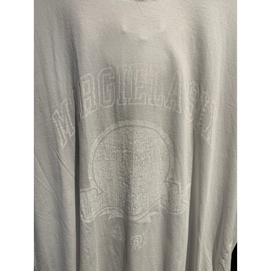 MM6 Maison Margiela Mens Sleeveless Hoodie White Graphic Mesh Hood Oversized XL