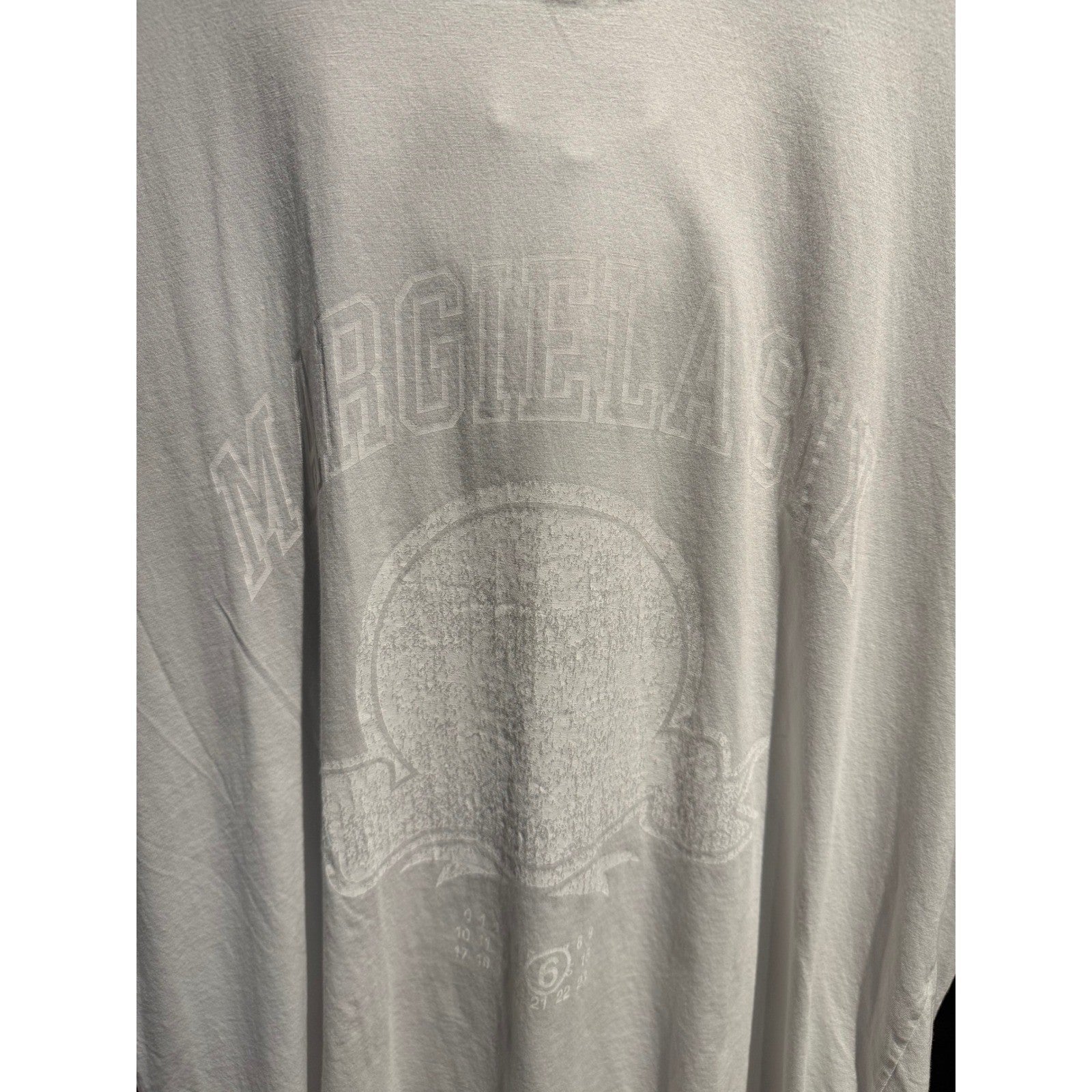 MM6 Maison Margiela Mens Sleeveless Hoodie White Graphic Mesh Hood Oversized XL