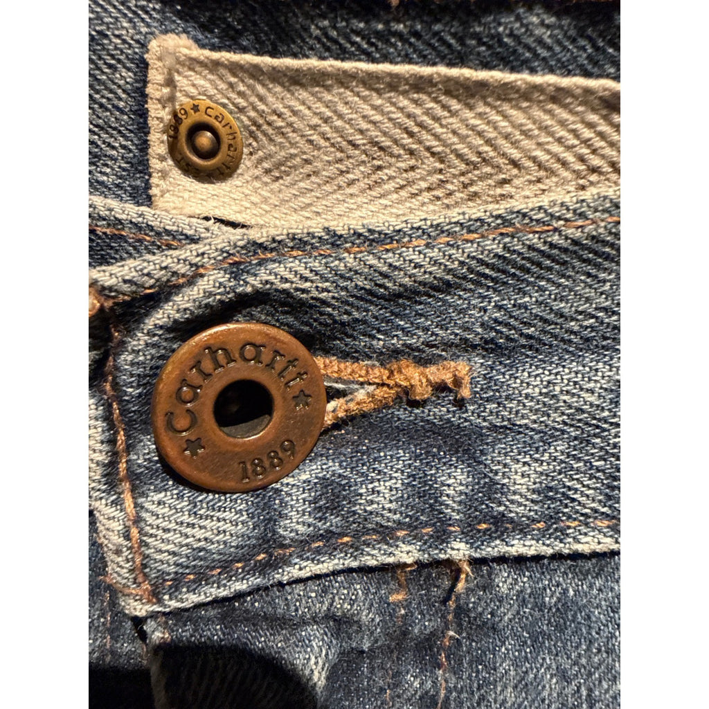 Vintage Carhartt Distressed Work Dungarees Jeans Light Wash 38x32 Thrashed