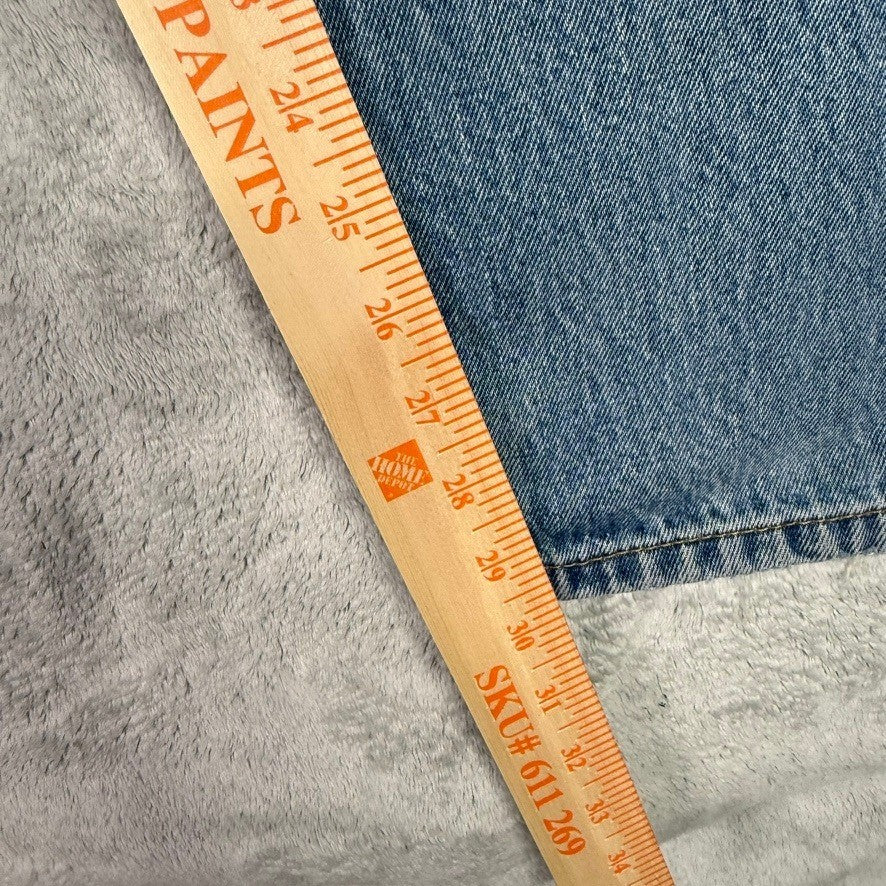 Levi Strauss & Co 505 Mens Light Wash Distressed Denim Jeans Size 35x32