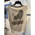 Vintage 80s Banana Republic Safari Lion Graphic Muscle Tee Distressed Cream