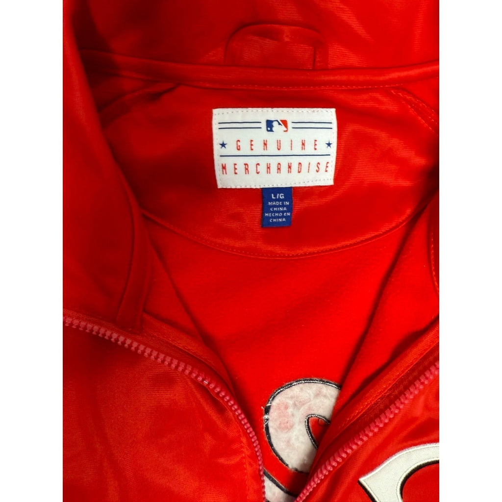 Cincinnati Reds MLB Genuine Merchandise Track Jacket Red Full Zip Men's L Vintag