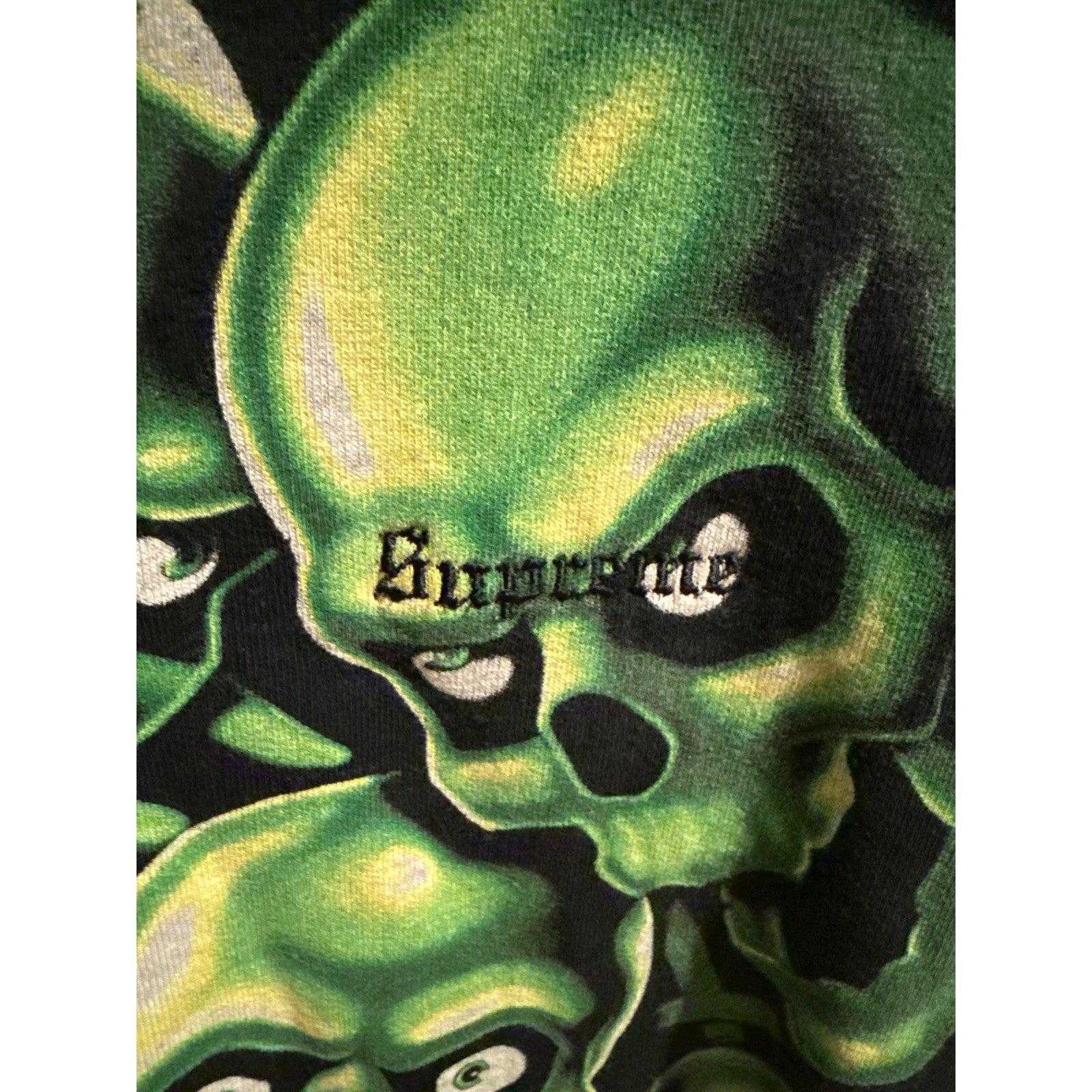 Supreme Skull Pile Hooded Sweatshirt Green Black SS18 Mens Large Hoodie