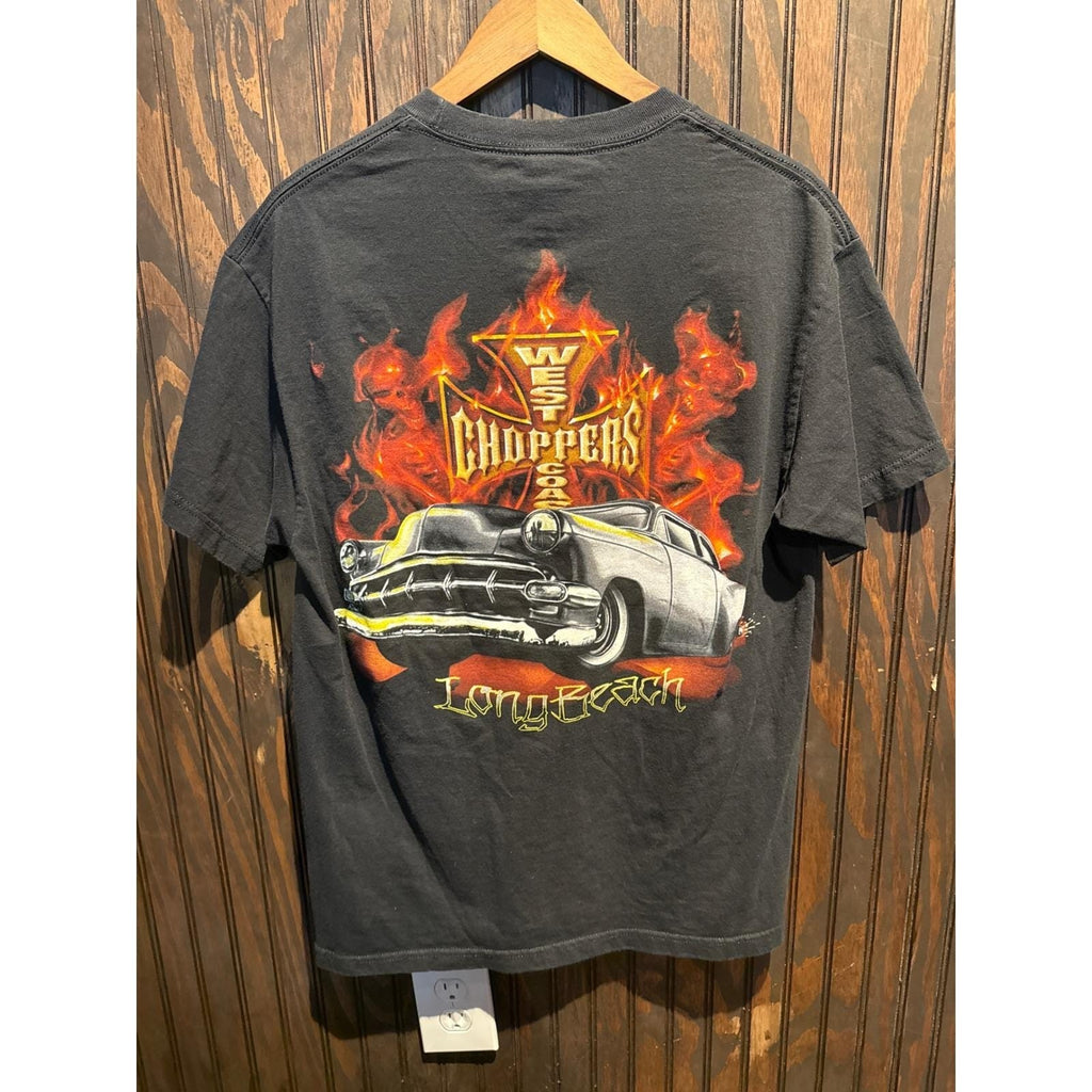 Vintage West Coast Choppers Jesse James Iron Cross Logo T-Shirt Black XL 22x28.5