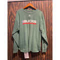 Adidas Milwaukee Bucks Basketball Long Sleeve Shirt Green Mens XL 25x28 NBA
