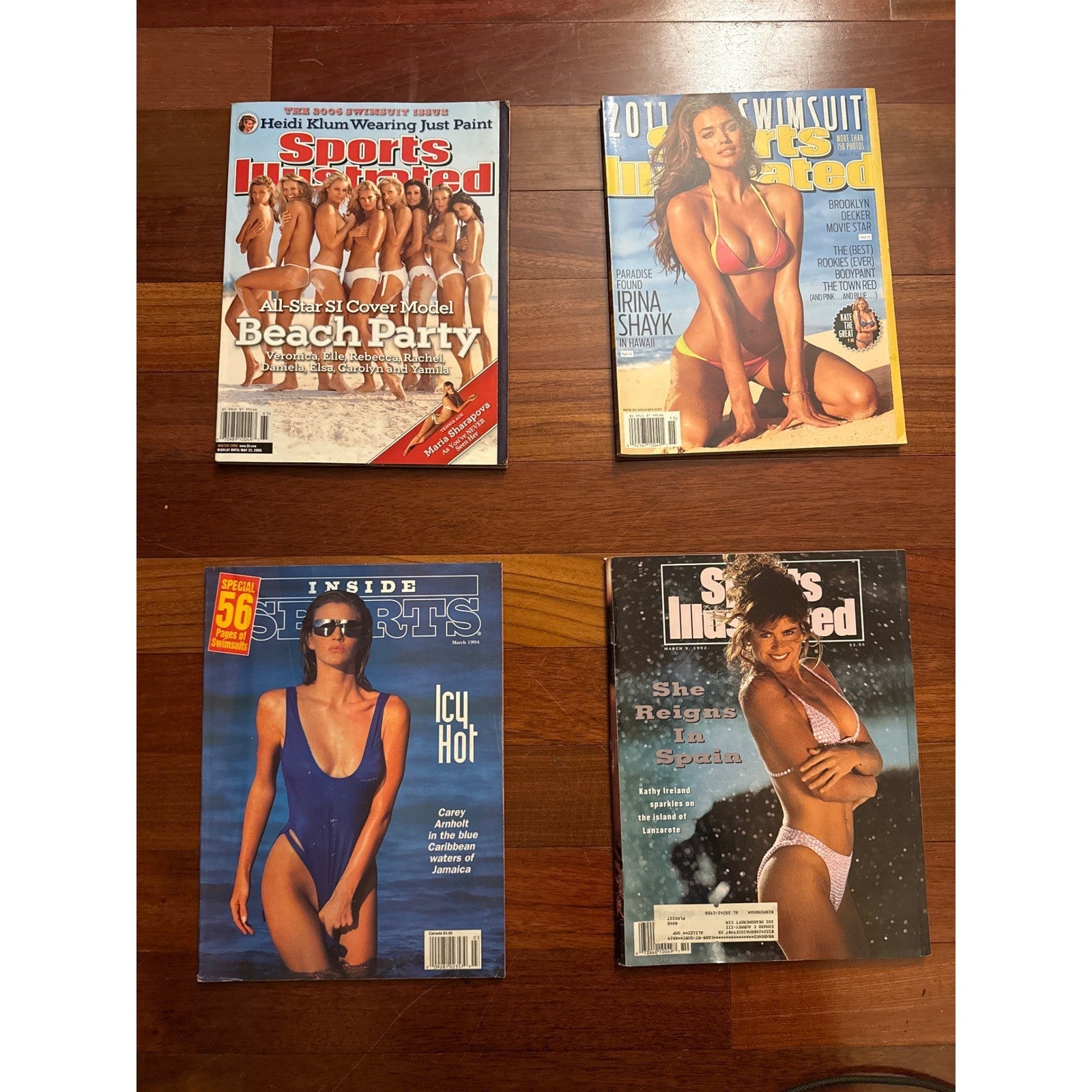 Lot of 4 Sports Illustrated Swimsuit Magazines Heidi Klum Irina Shayk 1992-2011