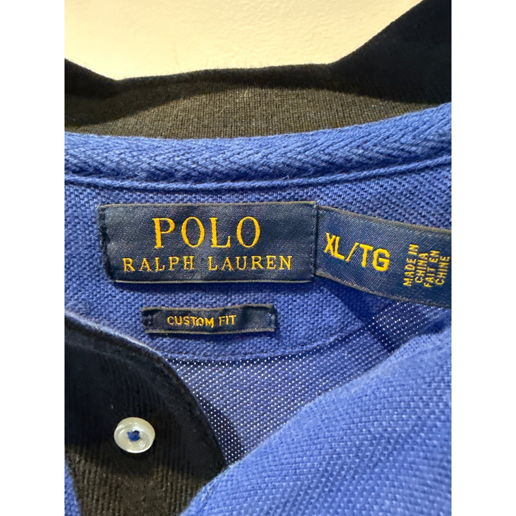 Polo Ralph Lauren Italy Big Pony Polo Shirt Mens XL Royal Blue Custom Fit RLPC
