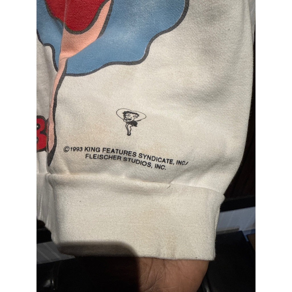 Vintage 1993 Betty Boop Graphic Sweatshirt Cream Crewneck 90s King Features L