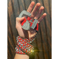 Red Crocodile Embossed Rhinestone Belt Silver Studded Western Bling 42in Strap