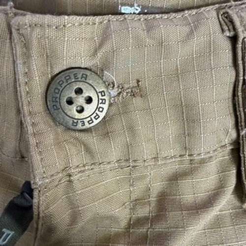 Propper Mens Tactical Cargo Pants Khaki Size 30x30 Zip Fly Button Closure