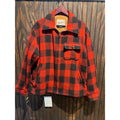 Woolrich Buffalo Plaid Wool Blend Zip Up Jacket Red Black Mens XL Cruiser Coat