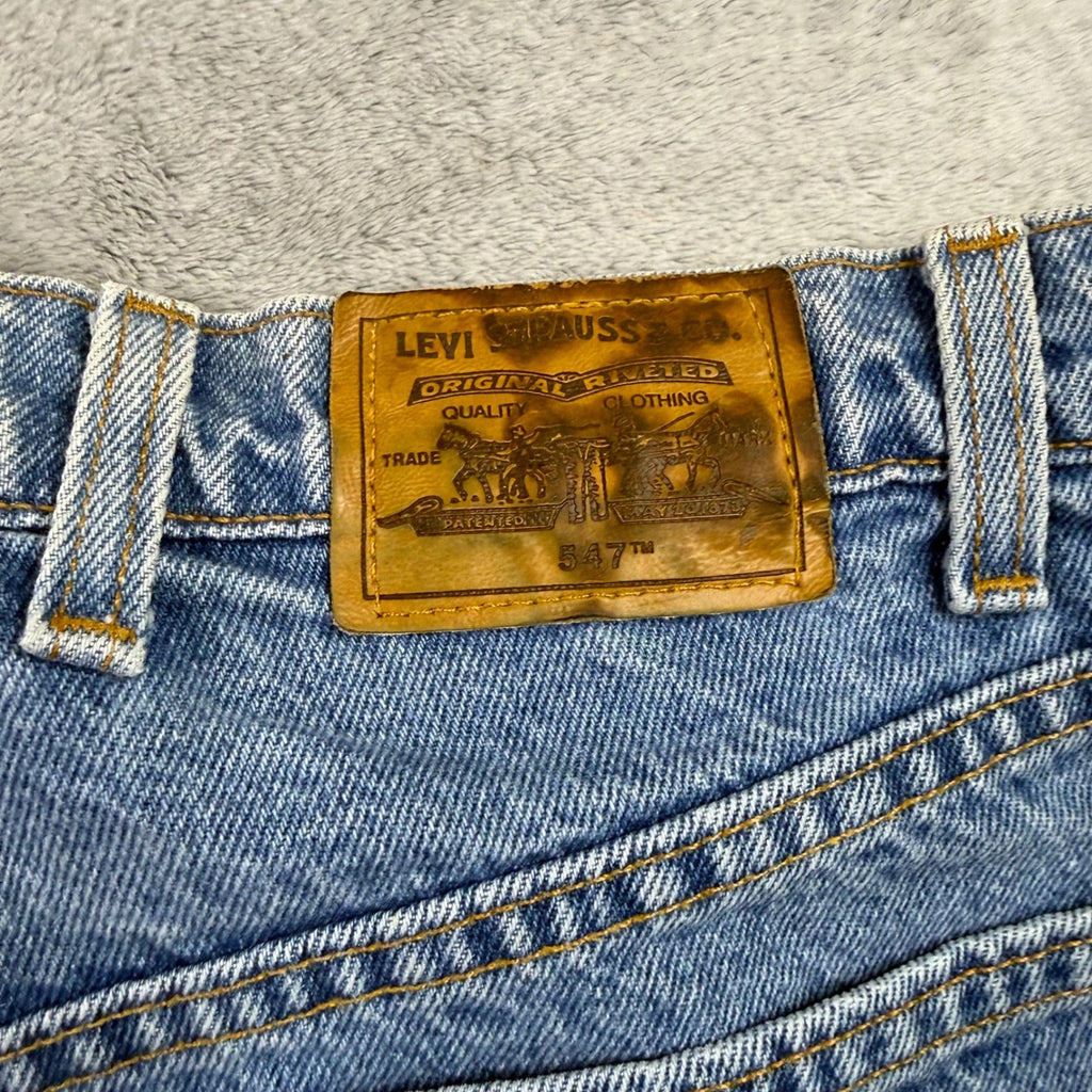 Levi Strauss Signature Mens Loose Pleated Light Wash Denim Jeans Size 40x30