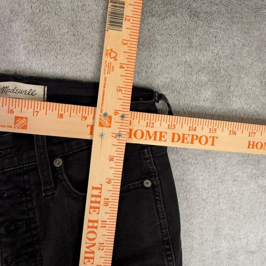 Madewell 10 High Rise Skinny Jeans Black Raw Hem Womens Size 25