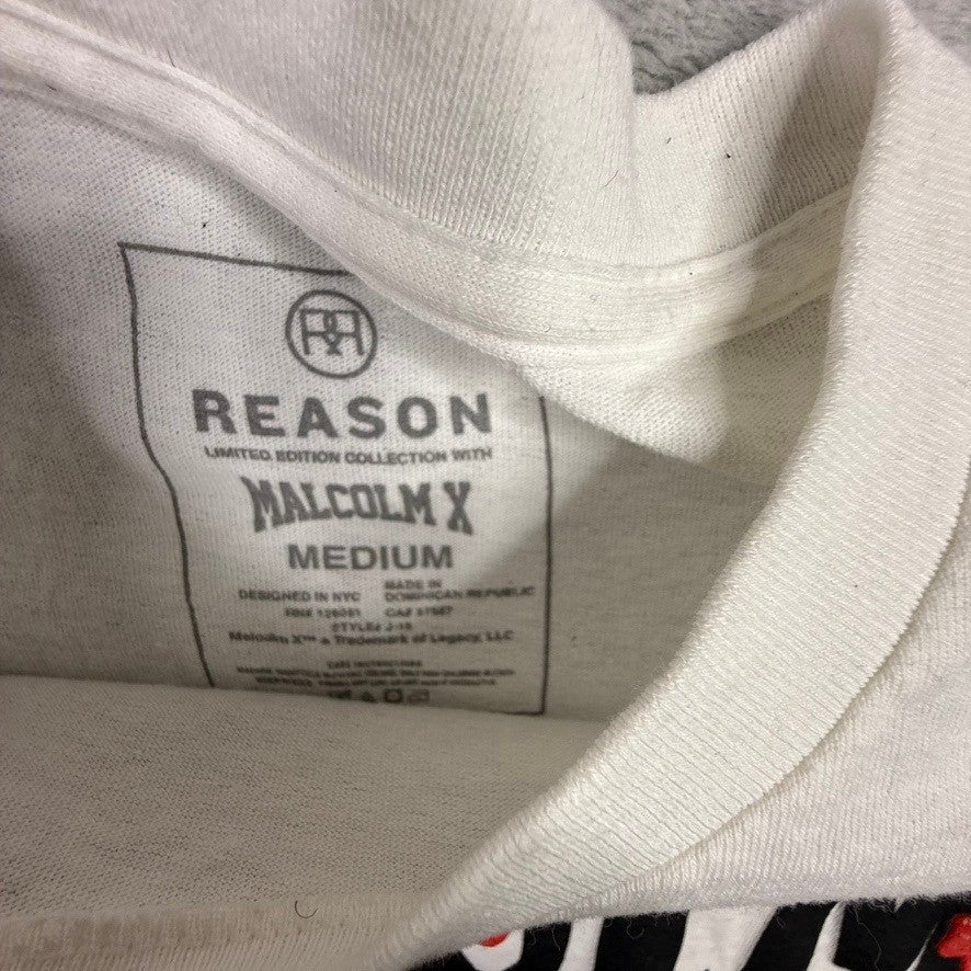 REASON Limited Edition Malcolm X Graphic T Shirt White Medium