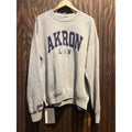 Vintage JanSport Akron Law Sweatshirt Heather Gray University Pullover XL 26x28