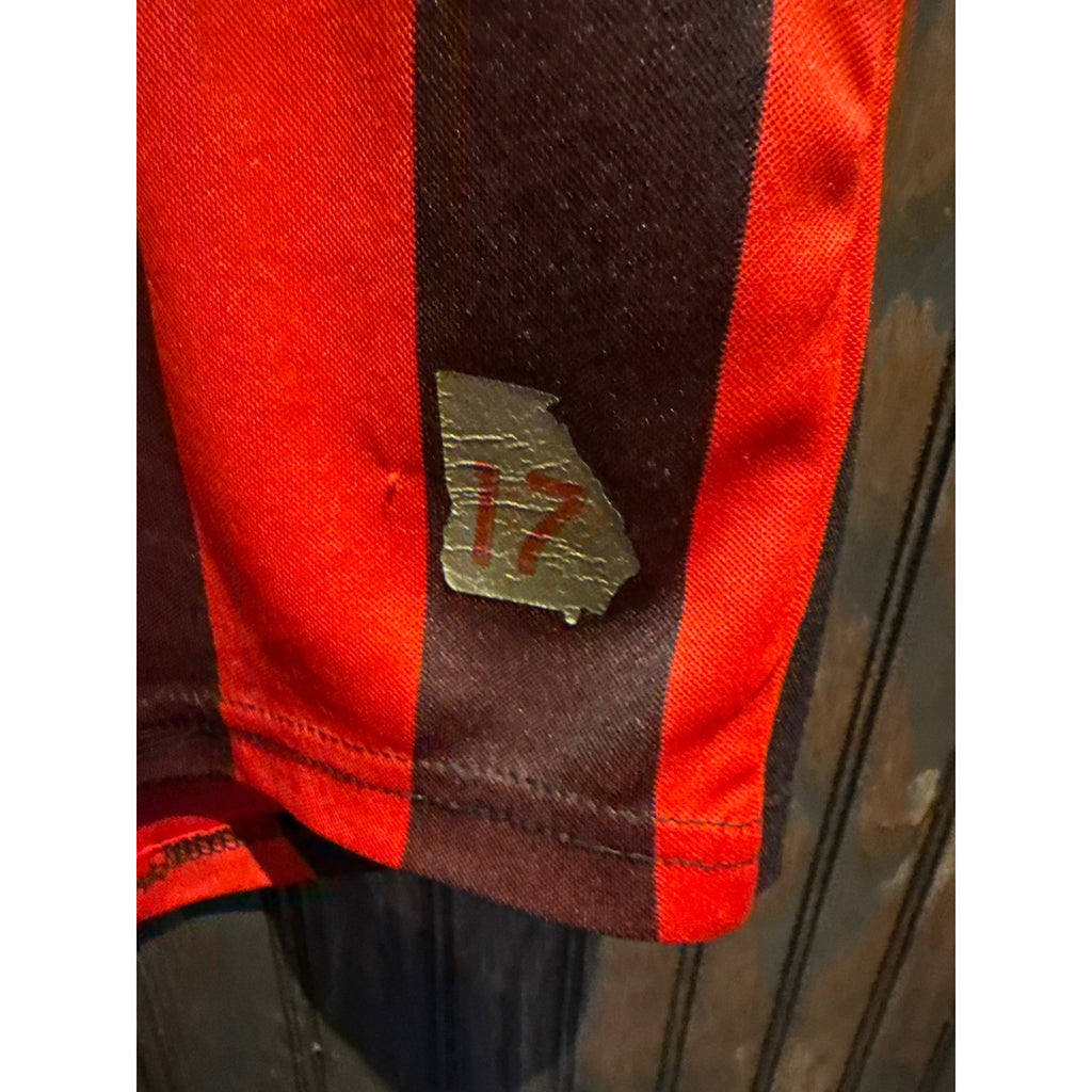 Adidas Atlanta United FC Mens Red Black Striped Soccer Jersey MLS Medium NEW