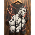 Vintage Mike Tyson Lightning Bolt Graphic T-Shirt Black XL 90s Boxing Tee