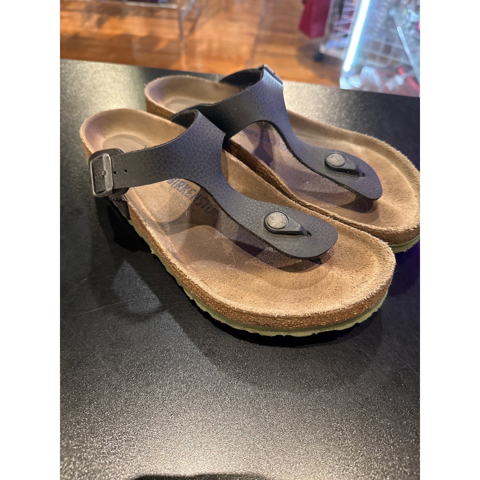 Birkenstock Gizeh Black Birko-Flor Thong Sandals EU 40 L9 M7 Regular Width