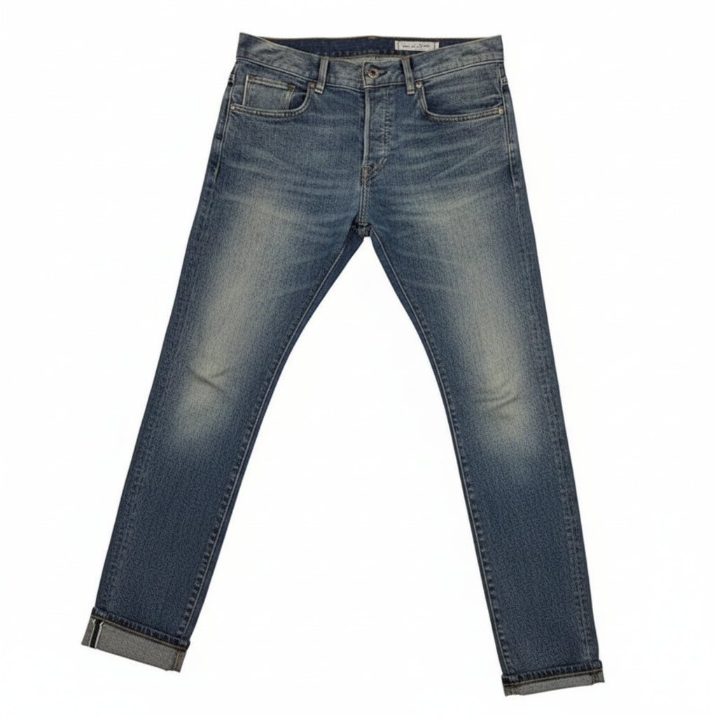 H&M Men's Skinny Jeans Premium Denim 12oz Selvedge Blue Wash Size 32x32