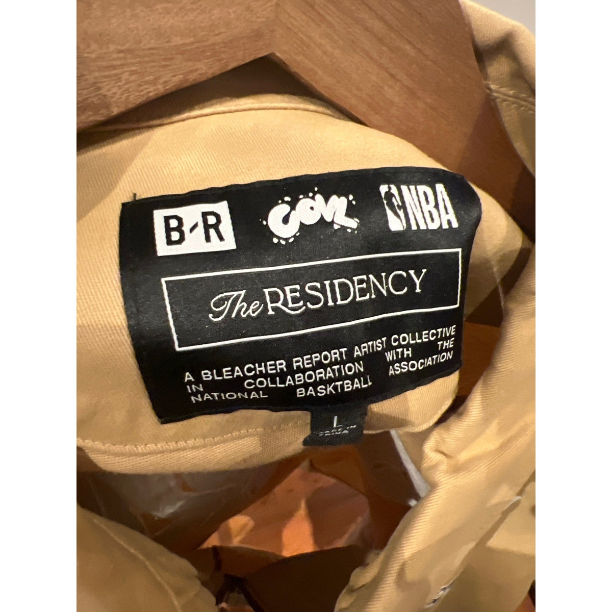 Bleacher Report NBA The Residency 2024 Tan Workwear Zip Jacket Mens XL 23x13