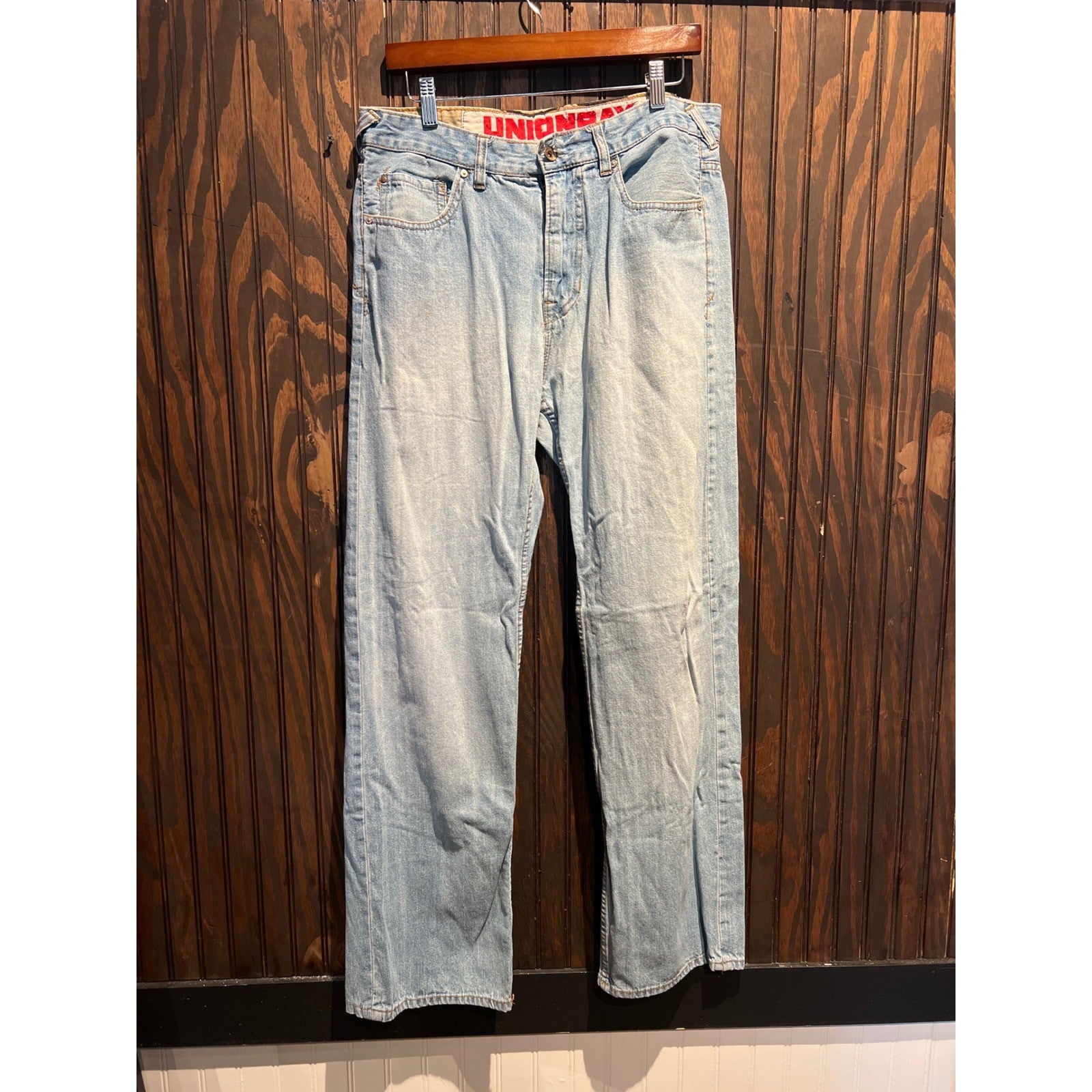 Unionbay Jeans Mens 33 Baggy Wide Leg Light Wash Denim Y2K Skater Vintage Style