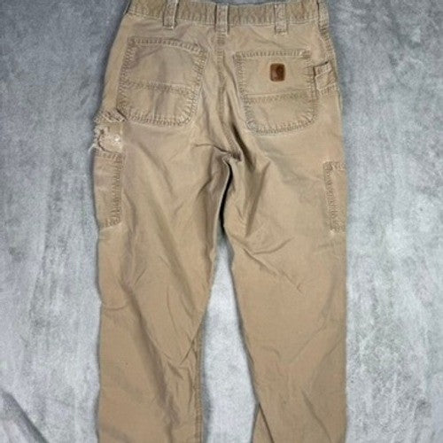 Carhartt B151 DK H Khaki Loose Original Fit Carpenter Pants Mens 32x32
