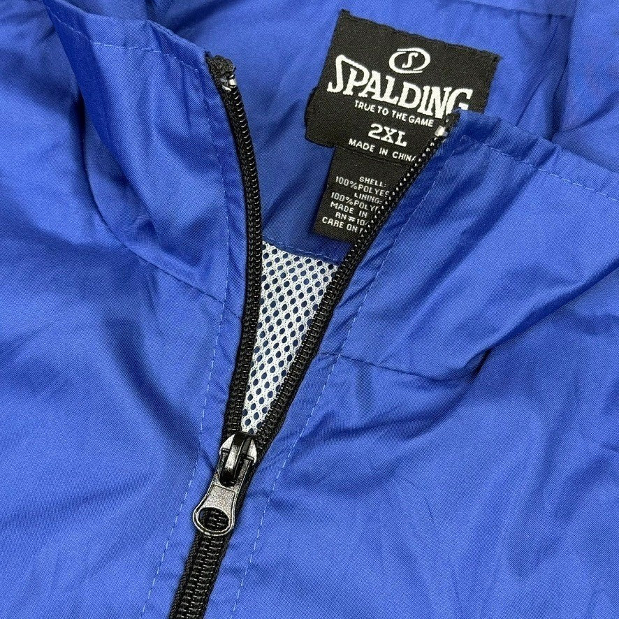 Spalding Track Jacket Blue Black Color Block Full Zip Size 2XL