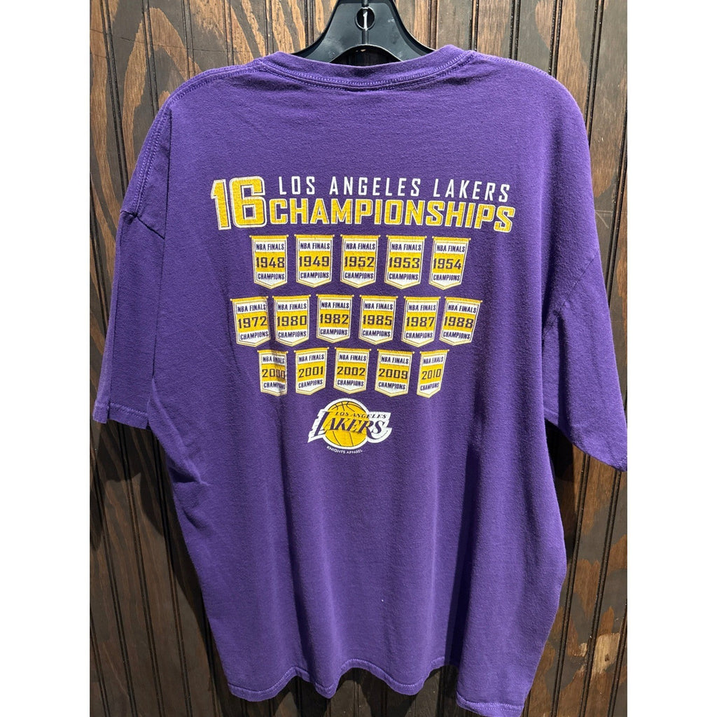 Gildan Los Angeles Lakers 2010 NBA Champions T-Shirt Mens XL Purple Graphic Tee