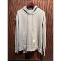 Thom Browne Light Blue Cotton Jersey Pullover Hoodie Name Tag Patch Mens XL