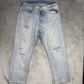 Old Navy Mens Light Wash Distressed Ripped Straight Leg Jeans Size 34x30