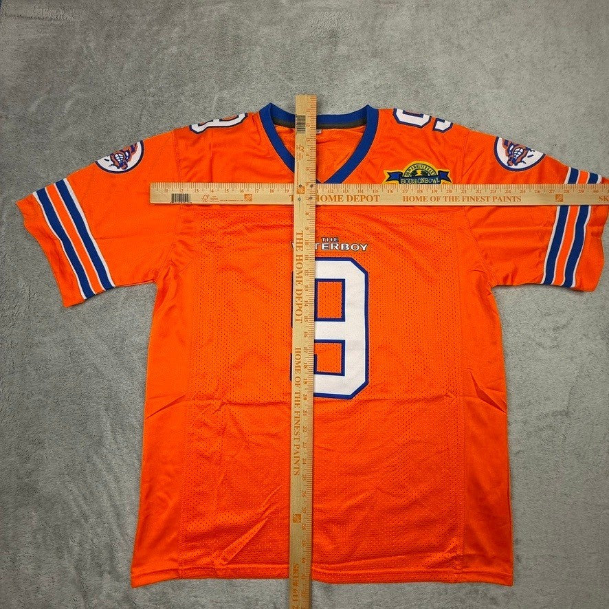 The Waterboy Bobby Boucher 9 Football Jersey Orange Blue Mens M