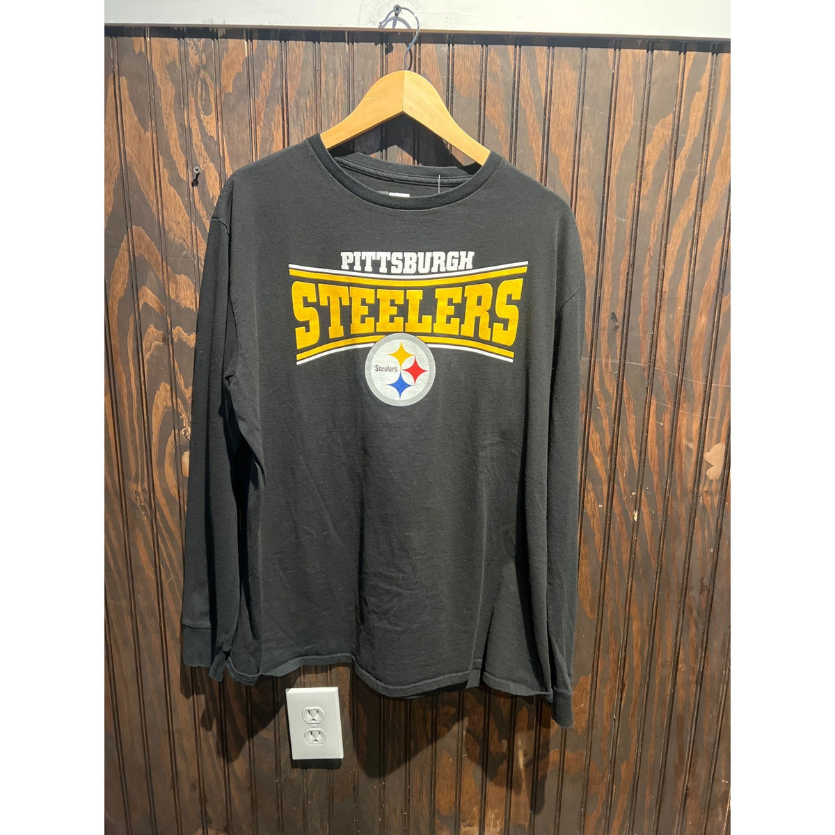 NFL Pittsburgh Steelers Long Sleeve Graphic Tee Black XL 24x29
