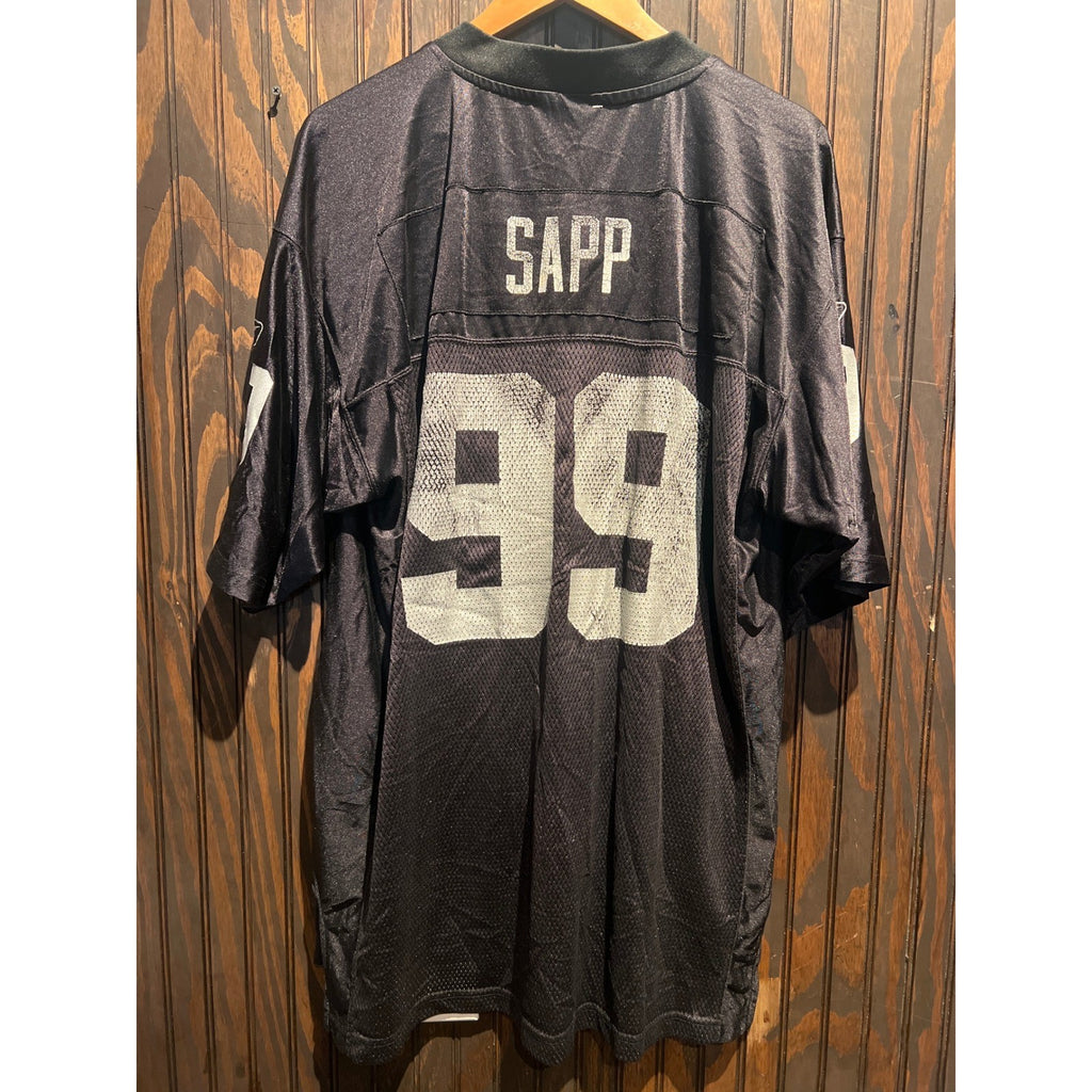 Reebok NFL Oakland Raiders Warren Sapp 99 Jersey Black Mens XL Mesh Football