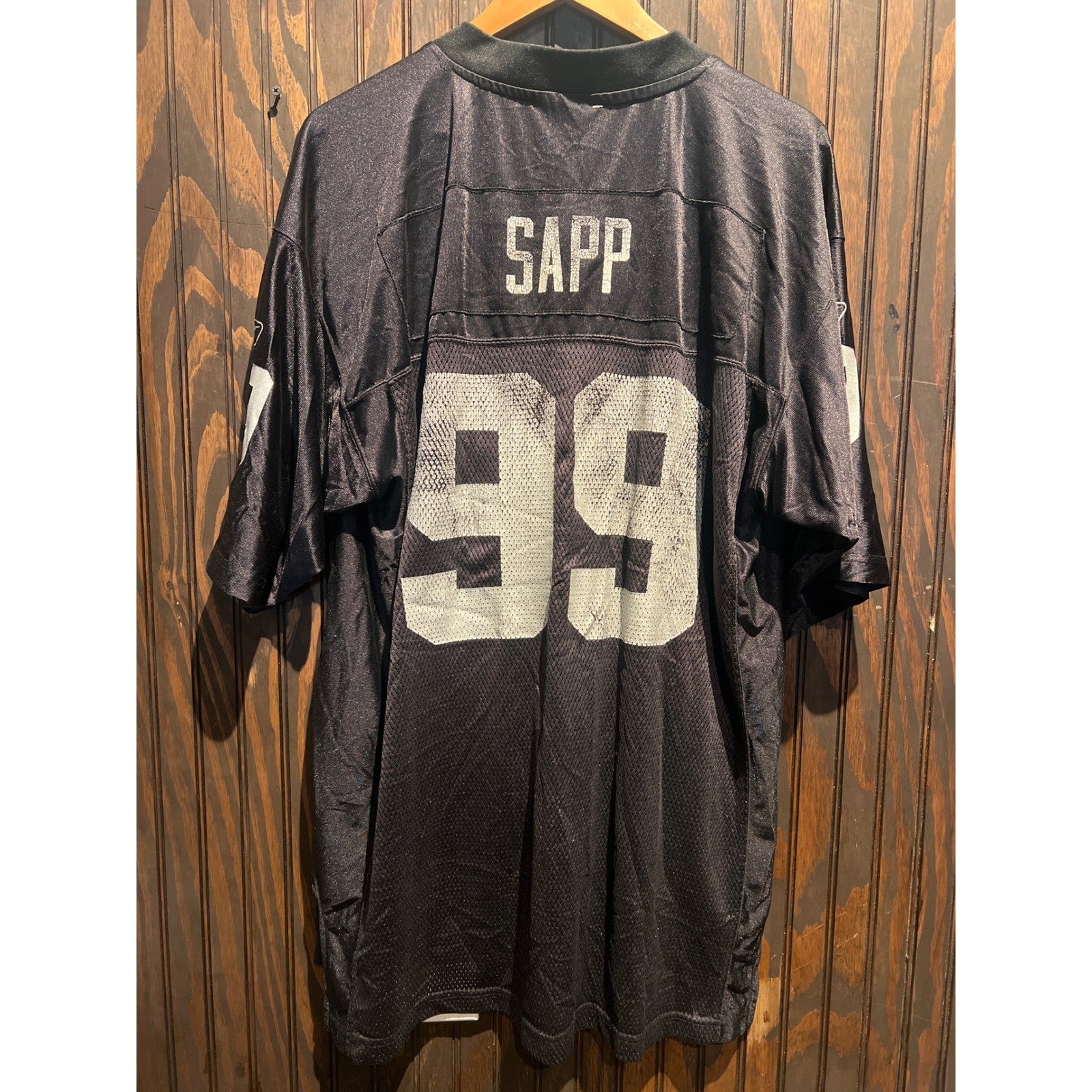Reebok NFL Oakland Raiders Warren Sapp 99 Jersey Black Mens XL Mesh Football