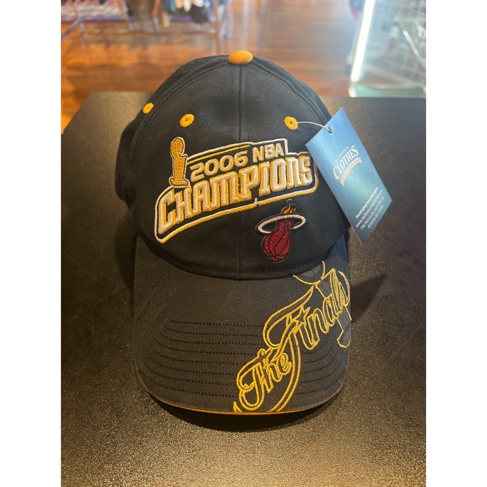 Miami Heat 2006 NBA Champions Hat Black Gold Embroidered The Finals Baseball Cap