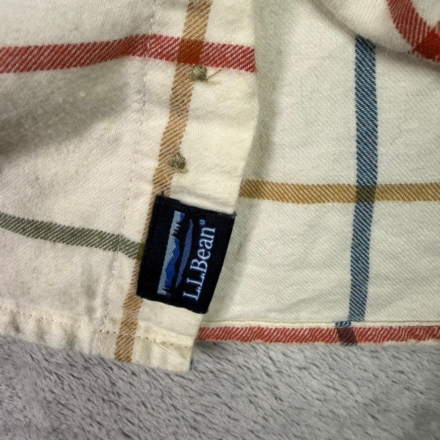 LLBean Plaid Button Down Shirt Long Sleeve Slightly Fitted Cotton Men's