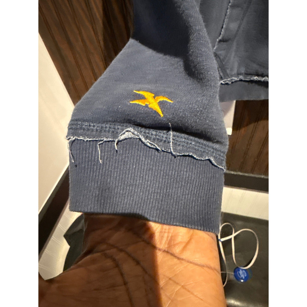 Vintage Georgia Tech Yellow Jackets Distressed Hoodie Navy Blue Buzz Mascot L