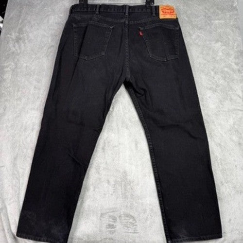 Levi Strauss 505 Black Straight Fit Mens Jeans W42 L30