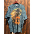 Vintage Star Wars Yoda Graphic Tee Fruit of the Loom Blue Tie Dye XL
