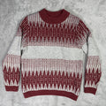 vintage Fair Isle knit sweater featuring a distinctive red and grey and red