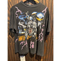 Vintage 90s Biker Dog Lightning Graphic T-Shirt Faded Black Single Stitch 22x28
