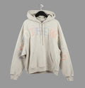 Kith Around The World Chenille Patchwork Hoodie Oatmeal Grey Mens XL Heavyweight