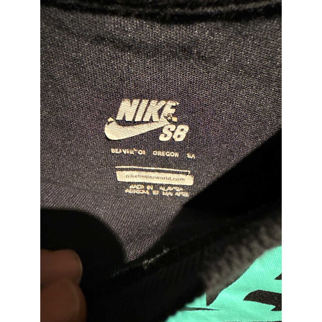 Nike SB Graphic Tee Mens XL Faded Black Teal Logo Short Sleeve Skate T-Shirt