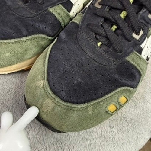 ASICS Gel Lyte III Mens Black Olive Green White Athletic Shoes Size 8.5 H53BK