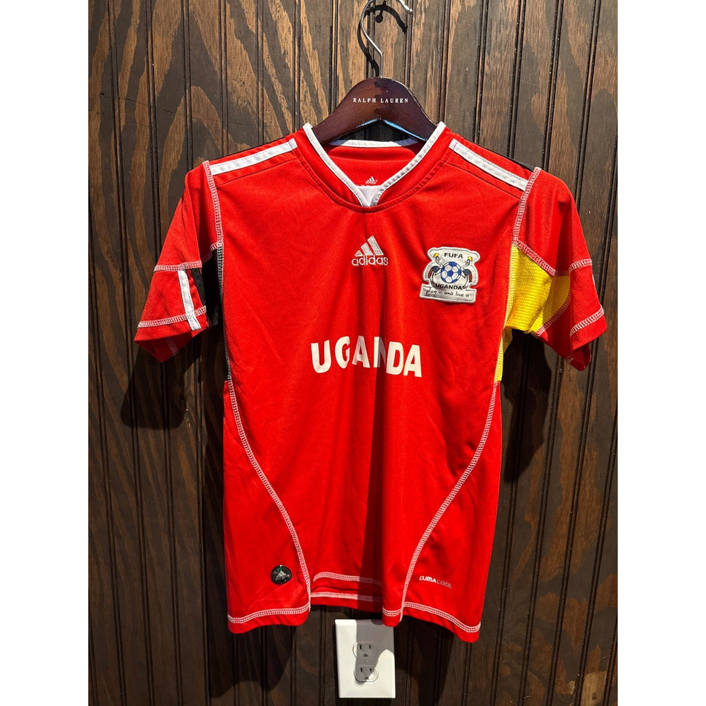 Adidas Uganda National Team Soccer Jersey Red FUFA ClimaCool Shirt Mens Small