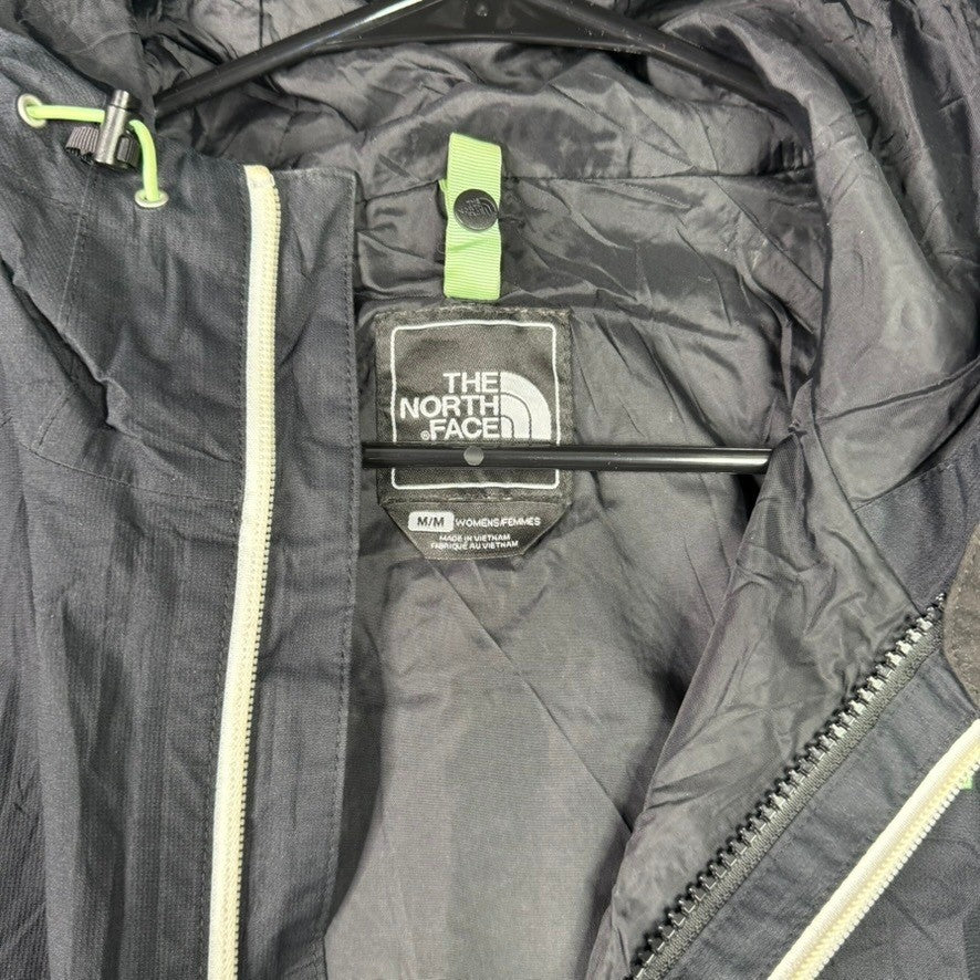 The North Face Hyvent Black Hooded Rain Jacket Womens M Lightweight