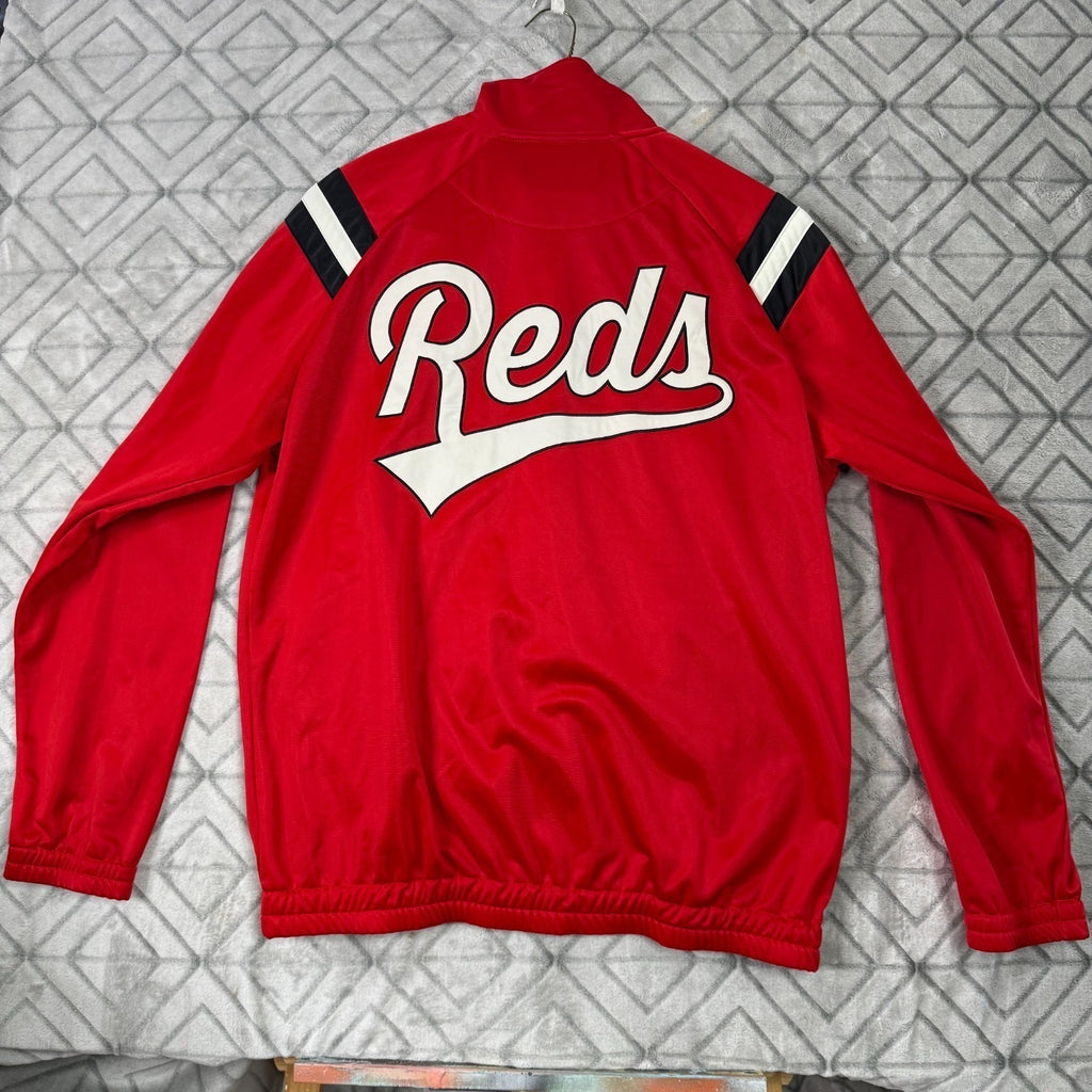 Cincinnati Reds MLB Genuine Merchandise Track Jacket Red Full Zip Men's L Vintag