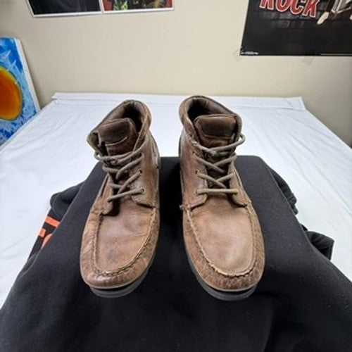 Timberland Mens Brown Leather Lace Up Chukka Boots Size 8.5M